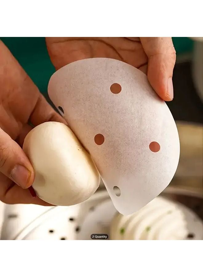 100pcs 3in Food Grade Non Stick Silicone Steamer Liners For Dumplings Buns - Image 4